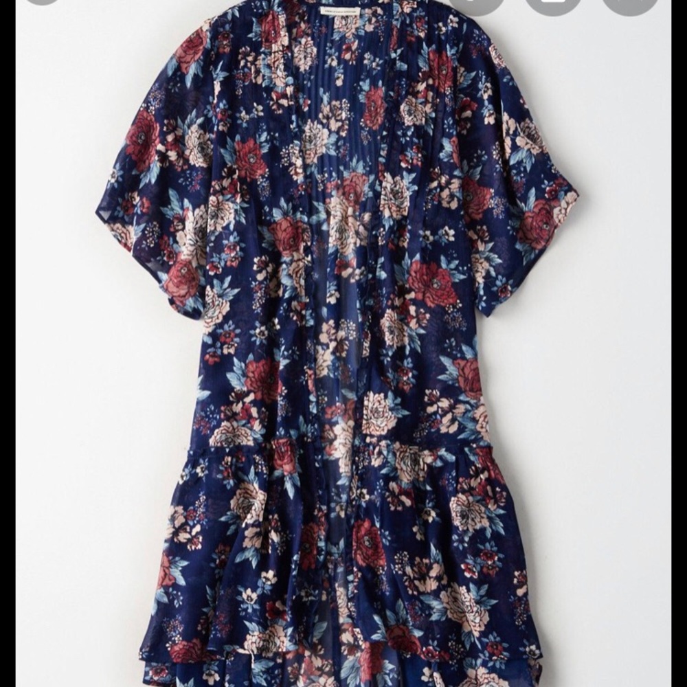 American eagle Ruffle pin tuck kimono